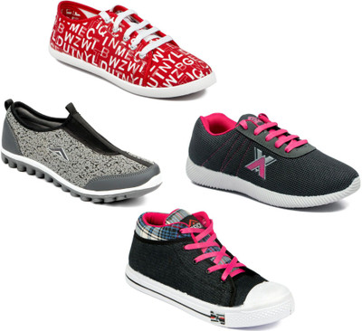 

Asian Women Casual & Running Shoes Combo Pack of 4 Canvas Shoes For Women(Multicolor