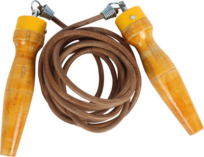 

JJ Jonex Original leather good quality skipping and jumping rope@Kin store Ball Bearing Skipping Rope(Beige, Length: 320 cm), Yellow