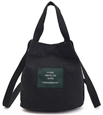 

Mei&ge Girls Casual Black Canvas Sling Bag