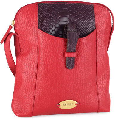 

Hidesign Women Casual Red Genuine Leather Sling Bag