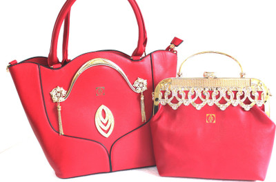 

Technology Ahead Women Evening/Party Red PU Hand-held Bag