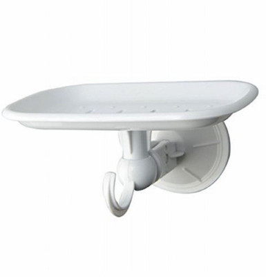 

BANQLYN 1pcs Generic 2 In 1 Multipurpose Super Suction Cup Plastic Soap Dish Holder(White)