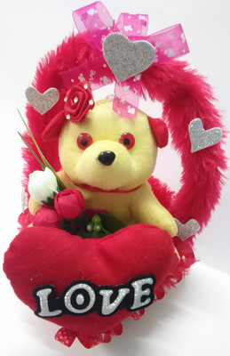 

Aparshi Valentine love basket teddybear soft toy BKT11_1 - 30 cm(Red)