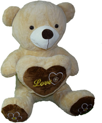 

fizznfusion imported cream teddy with heart for someone special - 80 cm(Cream, Brown), Brown;cream
