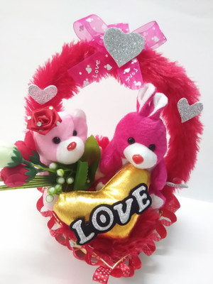 Aparshi Couple teddybear soft toy valentine gift showpiece BT02_1 - 30 cm(Red)