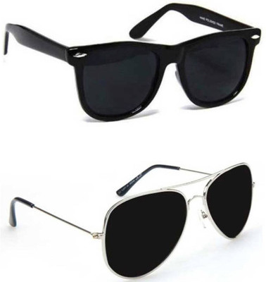 

Elgator Aviator, Wayfarer, Oval Sunglasses(Black, Black