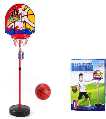 

Emob 145 CM Adjustable Height Basketball Kids Sports Portable Ball Hoop Toy Kit with Stand & Net Basketball