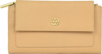 

Eske Women Beige Genuine Leather Wallet(6 Card Slots), Bisque