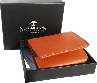 

NUKAICHAU Men Tan Genuine Leather Wallet(5 Card Slots), Tan fold 5