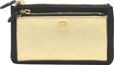 

Eske Women Multicolor Genuine Leather Wallet(6 Card Slots), Blkgold