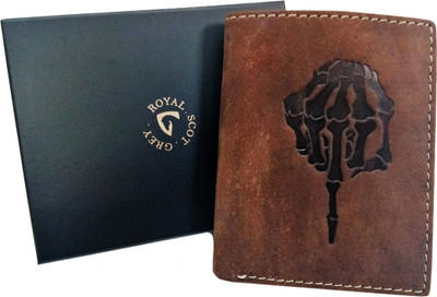 

Royal Scot Grey Men Brown Genuine Leather Wallet(4 Card Slots), D brown