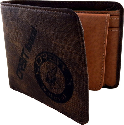 

Orbit Men Brown Genuine Leather, Fabric Wallet(5 Card Slots)