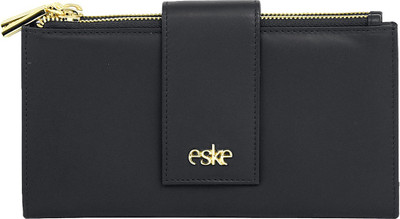 

Eske Women Black Genuine Leather Wallet(6 Card Slots)