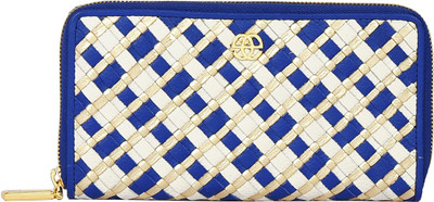 

Eske Women Blue Genuine Leather Wallet(6 Card Slots), Blue-gold