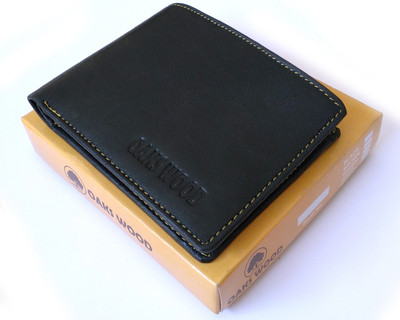 

Oaks Wood Boys Black Genuine Leather Wallet(4 Card Slots)