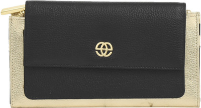 

Eske Women Multicolor Genuine Leather Wallet(6 Card Slots), Blkgold