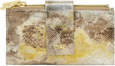 

Eske Women Multicolor Genuine Leather Wallet(6 Card Slots), Goldsil