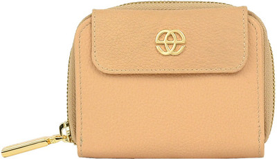 

Eske Women Beige Genuine Leather Wallet(6 Card Slots), Bisque