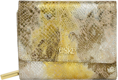 

Eske Women Multicolor Genuine Leather Wallet(6 Card Slots), Goldsil