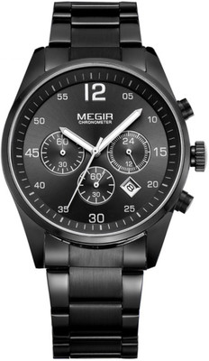 

Megir Gmarks - 2010-BLK-STL Executive Hybrid Watch - For Men & Women
