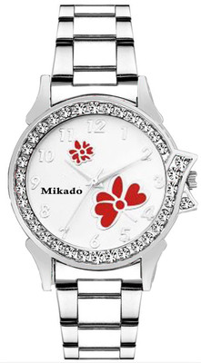 

Mikado Red Butterfly Metal chain Analog watch for Women and Girls Watch - For Women