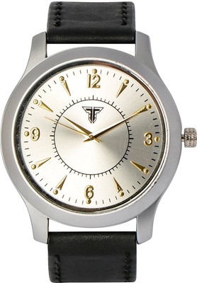 

Traktime Gold Analog Round Dial Leather Strap Watch - For Men