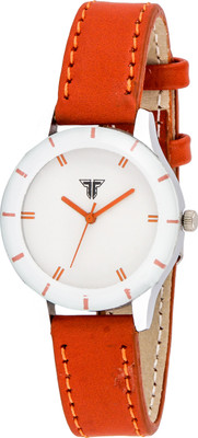 

Traktime Monochrome Analogue White Dial Leather Khaki Strap Watch - For Women