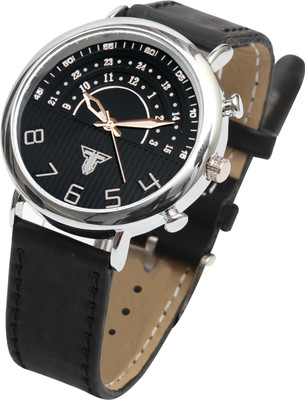

Traktime Halograph 3D Analogue Black Round Dial Leather Strap Watch - For Men