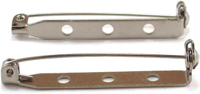 

Sparkle 50 Pin Backs Stainless Steel Metal Brooch Button Locking DIY Blank 45mm 1 9/16"