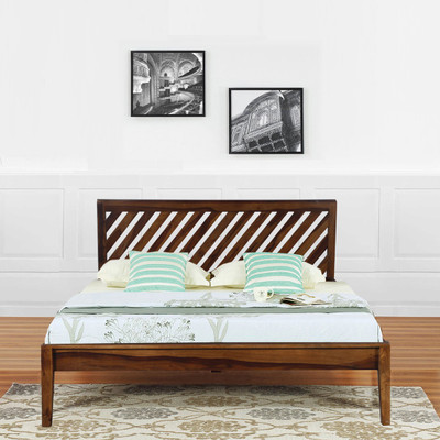 

Vintej Home Lotus Sheesham Solid Wood Queen Bed(Finish Color - Brown)