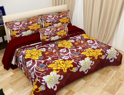 KOHINOOR 144 TC Polycotton Double, King Geometric Flat Bedsheet(Pack of 1, Multicolor)