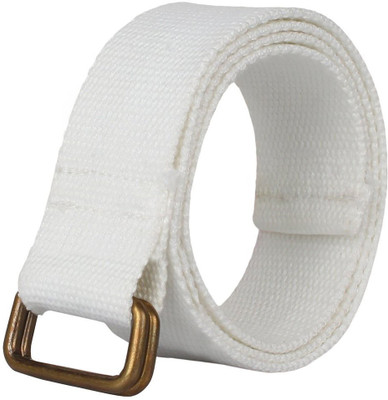 

Onlinemaniya Men Casual White Canvas Belt, White-02