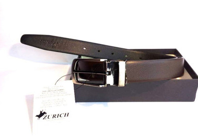 

ZURICH Men Formal Brown Genuine Leather Reversible Belt, Brown/black