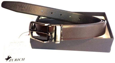 

ZURICH Men Formal Brown Genuine Leather Reversible Belt, Brown/black