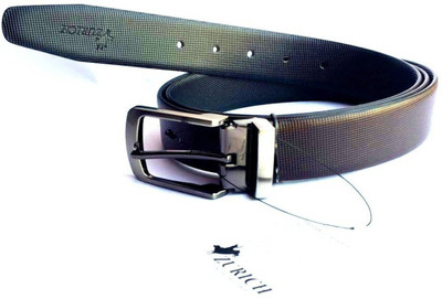 

ZURICH Men Formal Brown Genuine Leather Reversible Belt, Brown/black