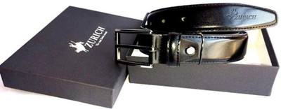 

ZURICH Men Formal Black Genuine Leather Reversible Belt