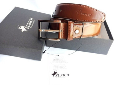 

ZURICH Men Formal Brown Genuine Leather Reversible Belt