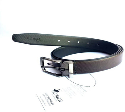 

ZURICH Men Formal Brown Genuine Leather Reversible Belt, Brown/black