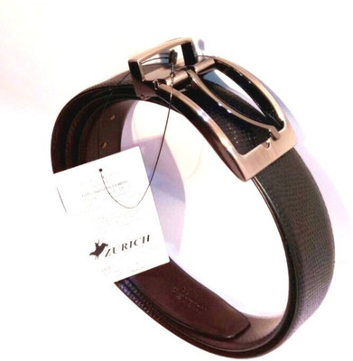 

ZURICH Men Formal Black Genuine Leather Reversible Belt, Black/brown