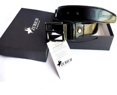 

ZURICH Men Formal Black Genuine Leather Reversible Belt