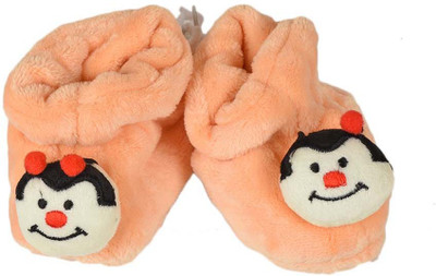

Tiekart Funky Orange Flannel Booties Footwear for Baby Boys and Baby Girls Booties(Toe to Heel Length - 17 cm Orange)
