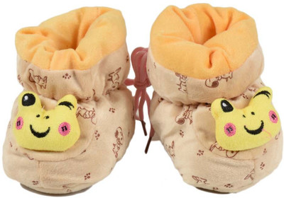 

Tiekart Funky Brown Flannel Booties Footwear for Baby Boys and Baby Girls Booties(Toe to Heel Length - 17 cm Brown)