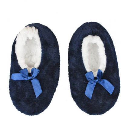 Tiekart Cute Blue Flannel Booties Footwear for Baby Boys and Baby Girls Booties(Toe to Heel Length - 17 cm Blue)