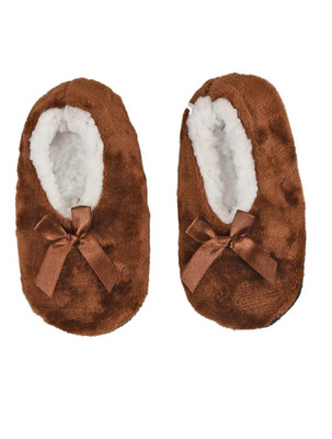 

Tiekart Cute Brown Flannel Booties Footwear for Baby Boys and Baby Girls Booties(Toe to Heel Length - 17 cm Brown)