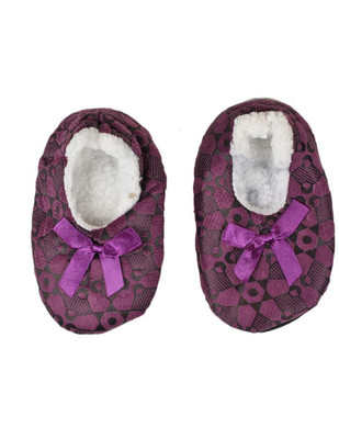 Tiekart Cute Purple Flannel Booties Footwear for Baby Boys and Baby Girls Booties(Toe to Heel Length - 17 cm Purple)
