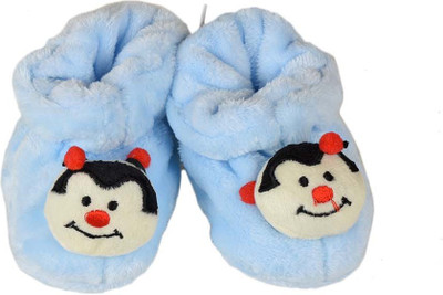

Tiekart Funky Blue Flannel Booties Footwear for Baby Boys and Baby Girls Booties(Toe to Heel Length - 17 cm Blue)