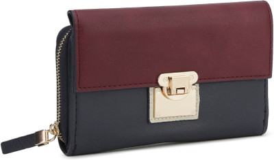 

Accessorize Women Blue, Maroon Artificial Leather Wallet(8 Card Slots), Darks-multi