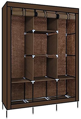 KriShyam Polyester Collapsible Wardrobe(Finish Color - Brown, DIY(Do-It-Yourself)) KriShyam Polyester Collapsible Wardrobe(Finish Color - Brown, DIY(Do-It-Yourself))