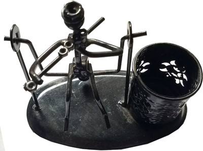 

Gift Corner 1 Compartments Metal Pen Stand with Flute theme(Black)