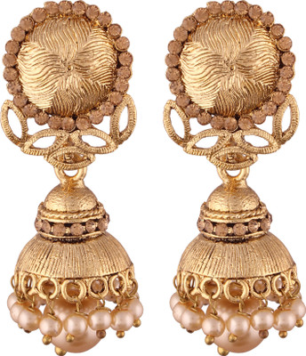 I Jewels Gold Plated Jhumki Earrings for Women Alloy Jhumki Earring